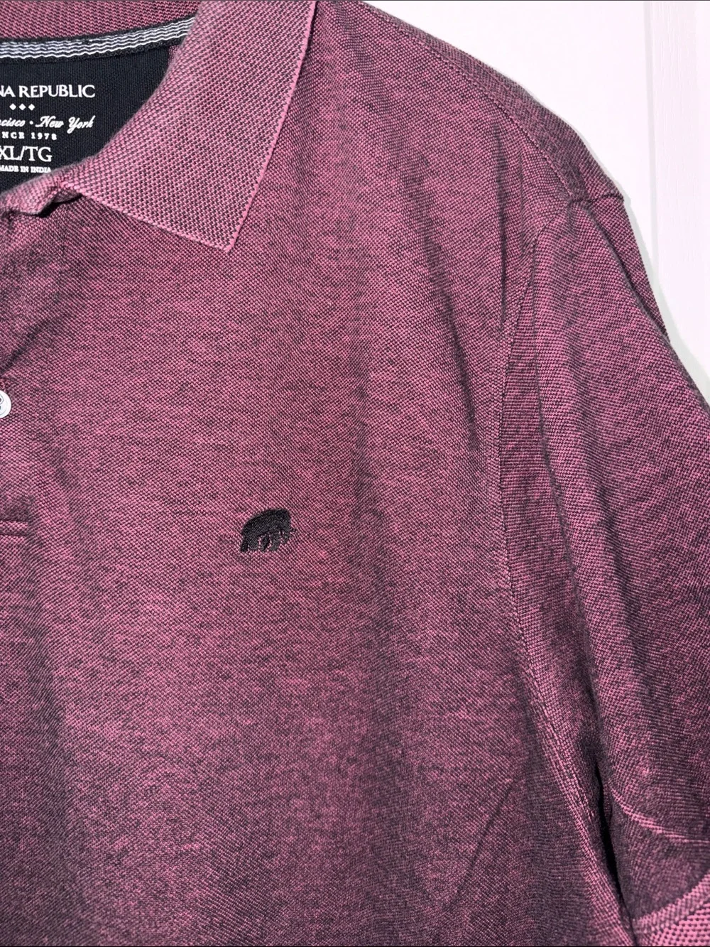 Banana Republic Men's Heathered Burgundy Polo size XLarge preppy business Casual